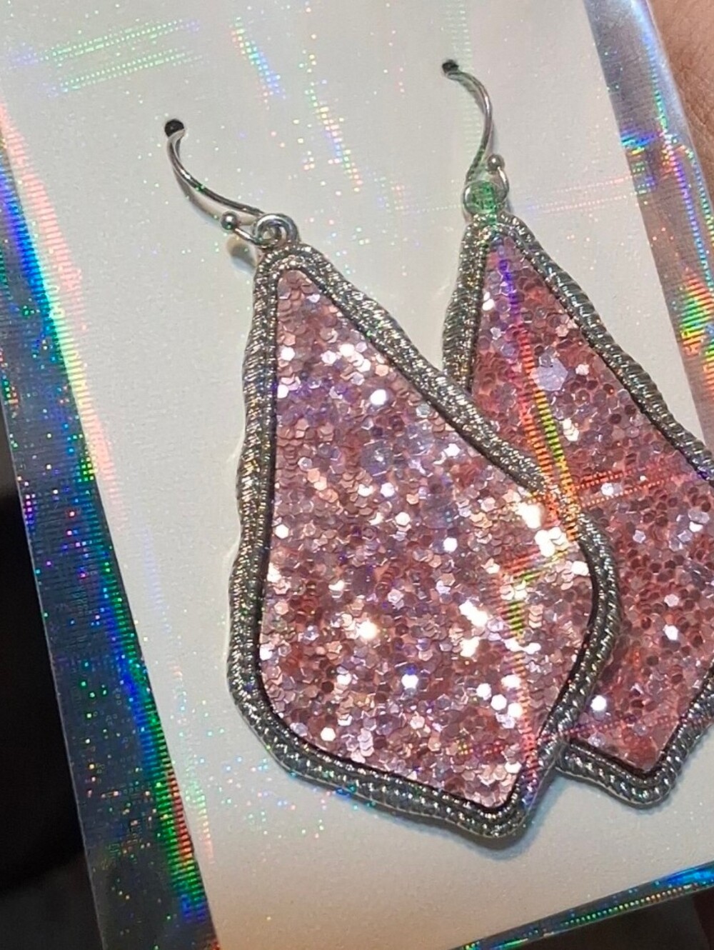 $8 Each Or Bundle 5/$20 Sparkling Medium PINK ONLY Glitter Earrings